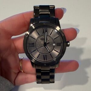 Relic Men's Black Stainless Steel Watch with Gray Dial